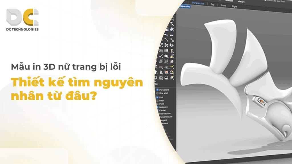 Mẫu in 3D nữ trang bị lỗi